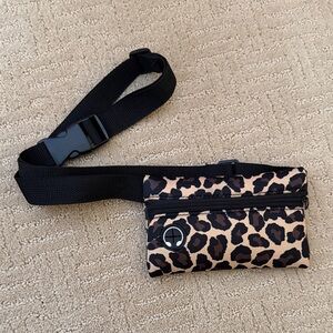 Leopard Print fanny pack Bag with Earbud Port